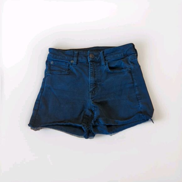 American Eagle Outfitters Next Level Stretch Shorts Womens 2 Black Denim - Picture 1 of 7